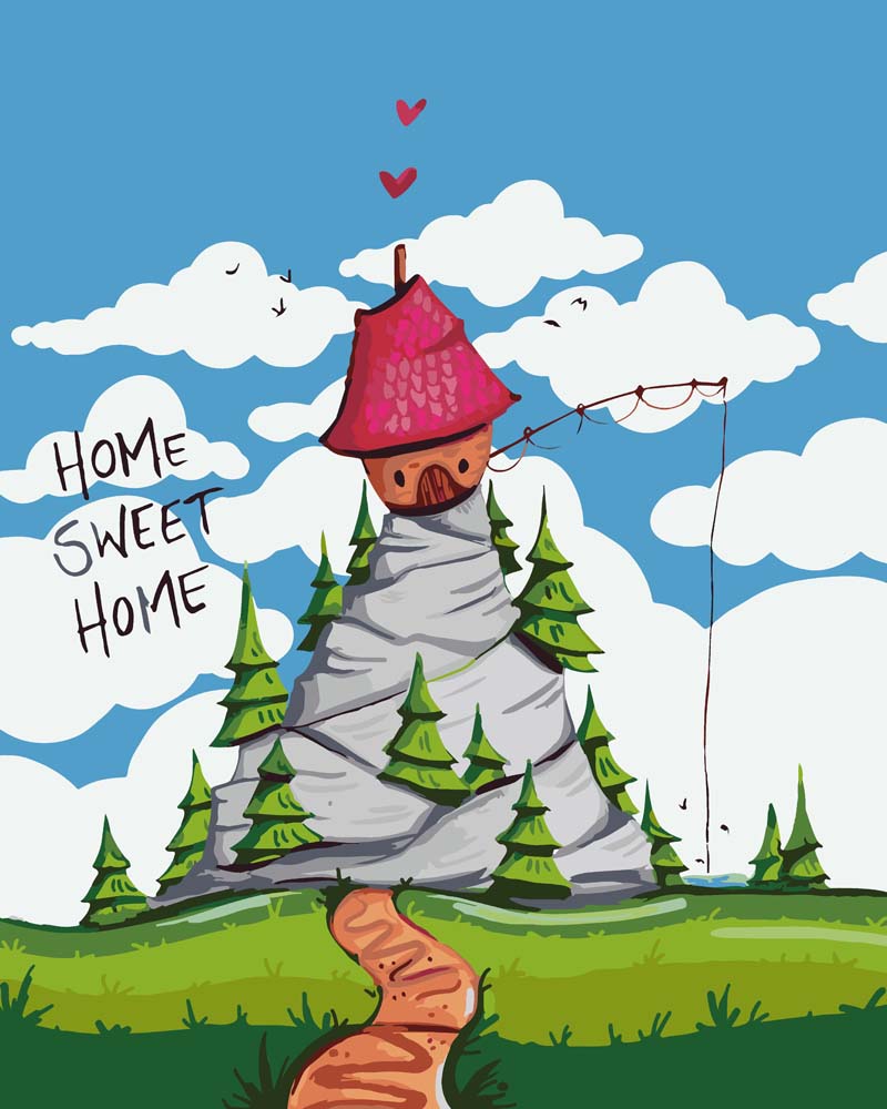 Malen nach Zahlen - Home Sweet Home - by Farbheldin, ohne Rahmen von Farbheldin