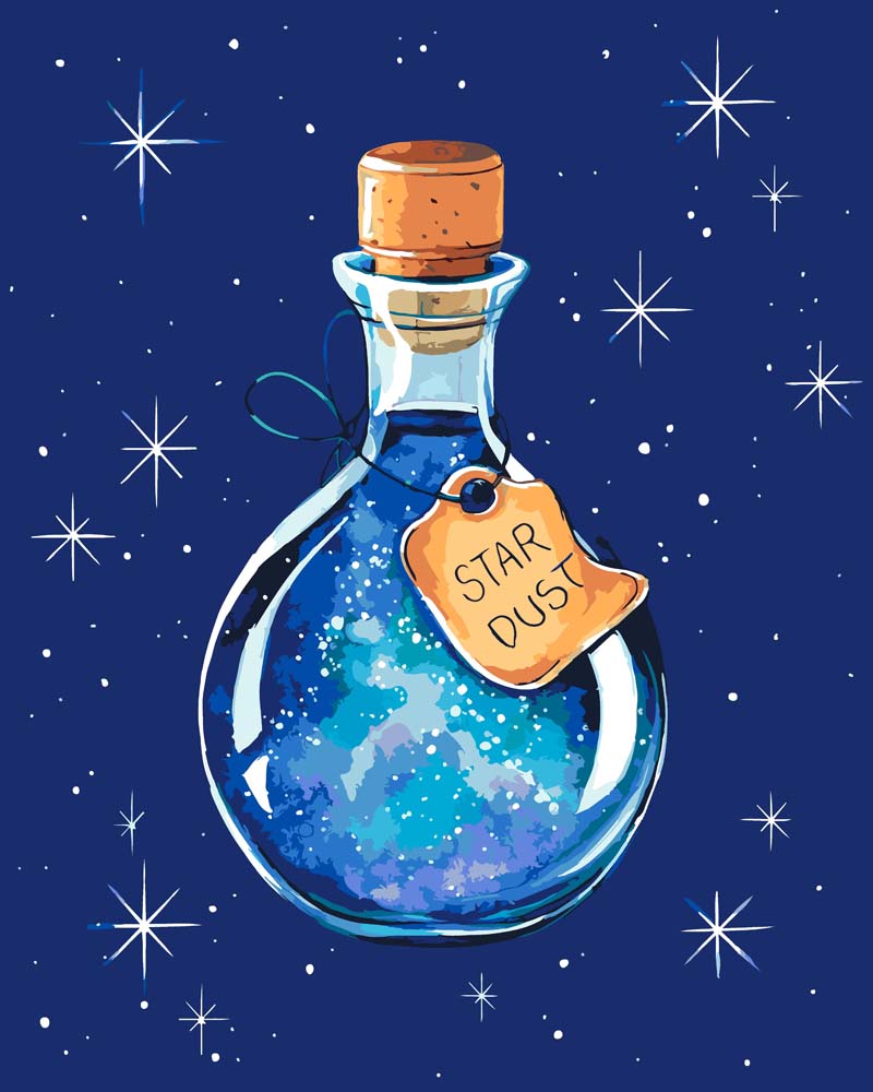 Malen nach Zahlen - Stardust Potion - by Farbheldin, mit Rahmen von Farbheldin