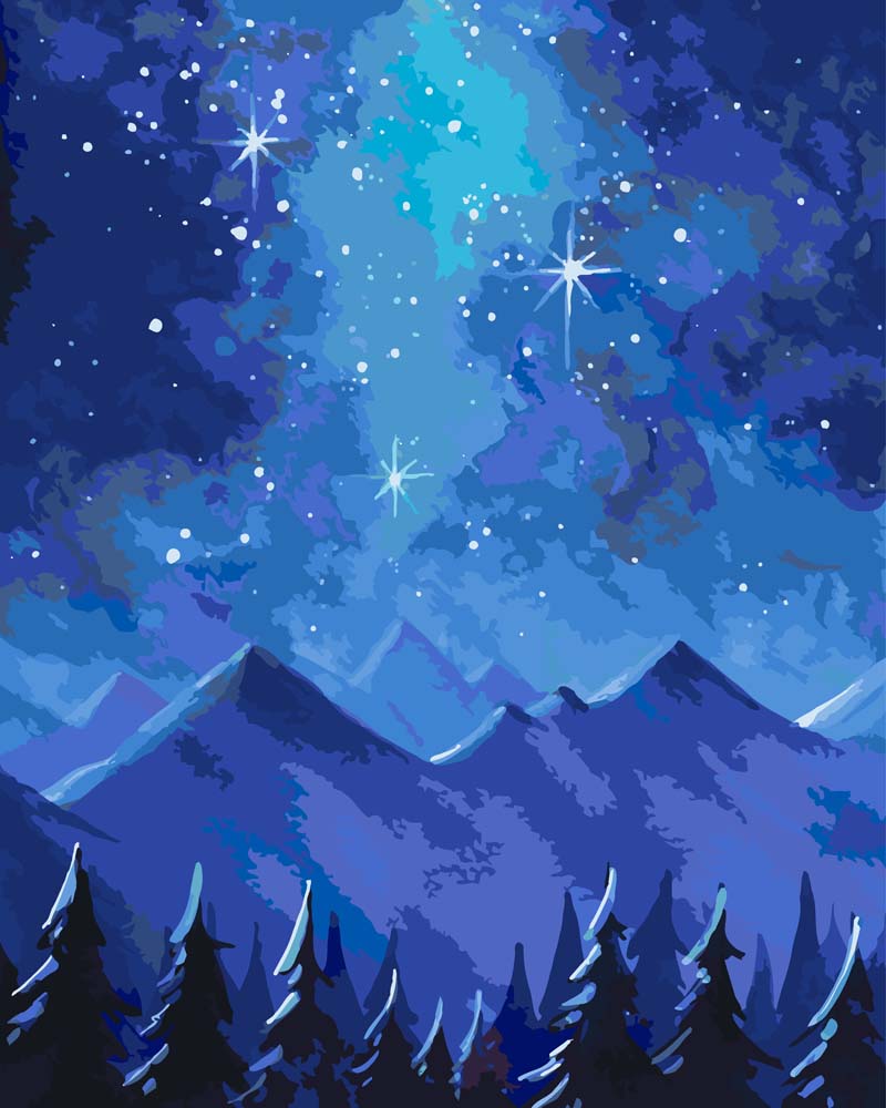 Malen nach Zahlen - Sternenhimmel - by Farbheldin, ohne Rahmen Malen nach Zahlen - Sternenhimmel - by Farbheldin, ohne Rahmen von Farbheldin