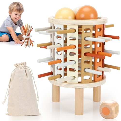 Montessori Spiel Brettspiel aus Holz, Montessori Spielzeug ab 3 Jahre, 28 Stück Bunte Holzstäbchen Pädagogisches Brettspiel, Feinmotorik Lernspielzeug Reisespiel Familienspiele Geschenk für Kinder Montessori Spiel Brettspiel aus Holz, Montessori Spielzeug ab 3 Jahre, 28 Stück Bunte Holzstäbchen Pädagogisches Brettspiel, Feinmotorik Lernspielzeug Reisespiel Familienspiele Geschenk für Kinder von Farerkass
