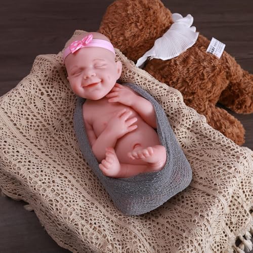 Farious 45cm realistische Vollsilikon-Babypuppe, lebensechte wiedergeborene Babypuppen, Spielzeug und Sammlerstück. Mädchen mit Glatze 011 Farious 45cm realistische Vollsilikon-Babypuppe, lebensechte wiedergeborene Babypuppen, Spielzeug und Sammlerstück. Mädchen mit Glatze 011 von Farious