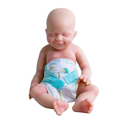 Farious 45cm realistische Vollsilikon-Babypuppe, lebensechte wiedergeborene Babypuppen, Spielzeug und Sammlerstück. Mädchen mit Glatze 011 von Farious