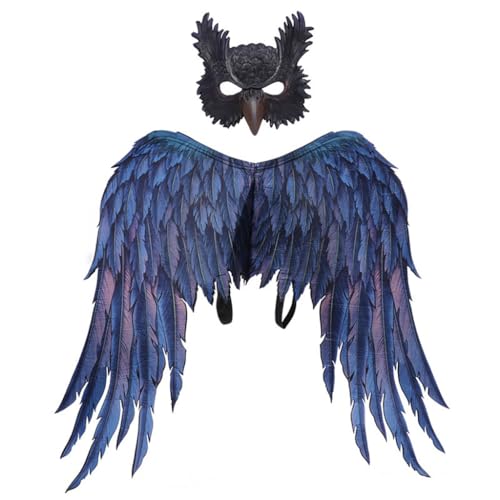 Eule Flügel Maske Set Cosplay Tier Vögel Kostüm Requisiten Dekorativ für Erwachsene Halloween Geburtstag Party von FaroLy