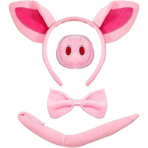 Fartoni Kostüm Schwein mit Diadem, Nase, Fliege und Schwanz. Schweinekostüme für Jungen oder Mädchen. Diadem mit Accessoires für Tierkostüme. Accessoires für Schweinchen-Kostüm. Fartoni Kostüm Schwein mit Diadem, Nase, Fliege und Schwanz. Schweinekostüme für Jungen oder Mädchen. Diadem mit Accessoires für Tierkostüme. Accessoires für Schweinchen-Kostüm. von Fartoni