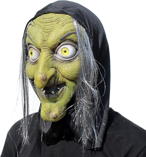 Fartoni Realistische Hexenmaske einer alten Frau für Halloween-Kostüme, ideal für Horror-Cosplay, Gruselpartys, Horrorevents oder unheimliche Theateraufführungen. von Fartoni