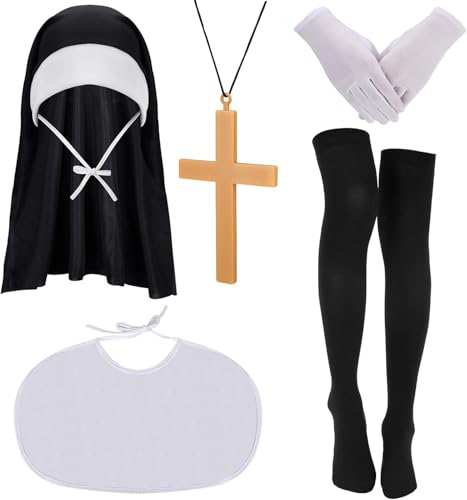 Schwesterfrisur für Kostüm für Mädchen oder Damen, Halloween-Accessoires, Terror oder Angst vor dem Schwesternhut, Schleier für Herren. von Fartoni