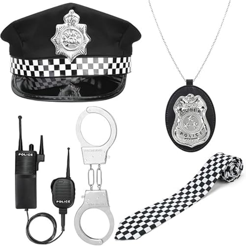 Polizei Kostüm Kinder Junge oder Mädchen mit Handschellen, Zubehör Inklusive wie Mütze, Abzeichen, Walkie Talkie und Krawatte, Ideal für Kinder. Polizei Kostüm für Männer oder Frauen Polizei Kostüm Kinder Junge oder Mädchen mit Handschellen, Zubehör Inklusive wie Mütze, Abzeichen, Walkie Talkie und Krawatte, Ideal für Kinder. Polizei Kostüm für Männer oder Frauen von Fartoni