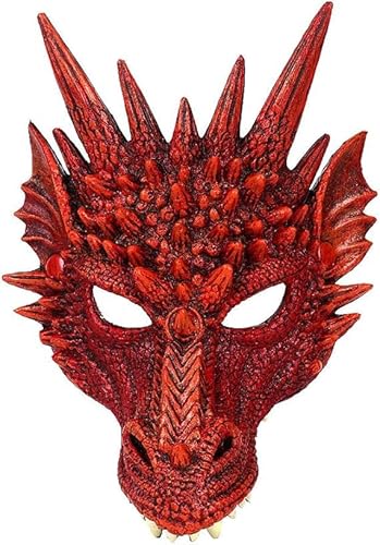 Rote Drachen Maske Für Kinder Oder Erwachsene Ohne Flügel Oder Zubehör, Perfekt Als Drachen Kostüm Erwachsene Oder Kinder Für Fasching, Halloween Und Kostümpartys Rote Drachen Maske Für Kinder Oder Erwachsene Ohne Flügel Oder Zubehör, Perfekt Als Drachen Kostüm Erwachsene Oder Kinder Für Fasching, Halloween Und Kostümpartys von Fartoni