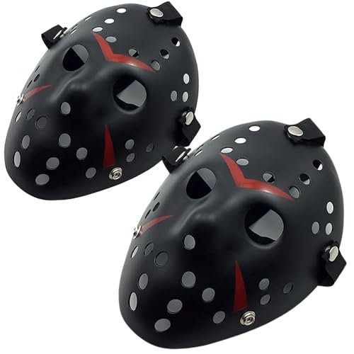 X2 Maske Terror oder Angst Freitag Halloween im Hockey-Stil – Horror Kostüm Zubehör für Erwachsene und Kinder, inspiriert von Freitag 13, ideal für Karneval, Cosplay und Motto-Partys von Fartoni
