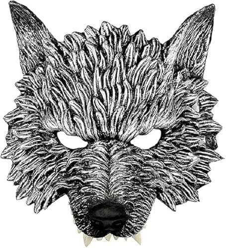 X2 Wolfmaske mit Wolf- oder Wolfmaske für Kinder, Jungen oder Mädchen, Horror oder Angst, Halloween-Zubehör, Kostüm-Zubehör für Kinder. von Fartoni