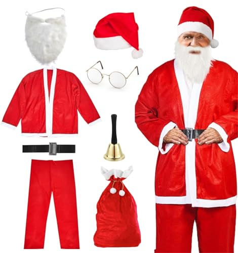 Faschinfever 5x 8 in 1 Set Santa Claus - Weihnachtsmannkostüm & Nikolauskostüm - für Weihnachten - Kostüm für Nikolaus - Weihnachtsmann - Herren & Erwachsene - Santa Claus Faschinfever 5x 8 in 1 Set Santa Claus - Weihnachtsmannkostüm & Nikolauskostüm - für Weihnachten - Kostüm für Nikolaus - Weihnachtsmann - Herren & Erwachsene - Santa Claus von Faschinfever