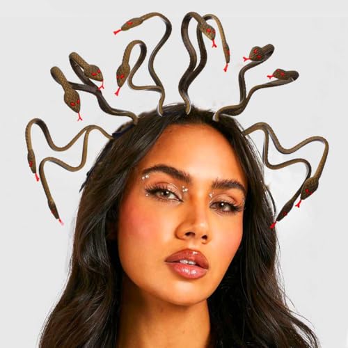 Fashband Schlange Stirnband Medusa Griechische Göttin Haarband Maskerade Kopfschmuck Halloween Cosplay Kopfschmuck Karneval Party Zubehör für Frauen und Mädchen von Fashband