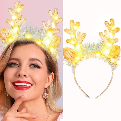 Fashband Weihnachten Stirnbänder Gold Pailletten Geweih Haarreifen Elch Hirsch Kopfbedeckung Haarteil für Kleid Kostüm Dekoration Fotos Fashband Weihnachten Stirnbänder Gold Pailletten Geweih Haarreifen Elch Hirsch Kopfbedeckung Haarteil für Kleid Kostüm Dekoration Fotos von Fashband