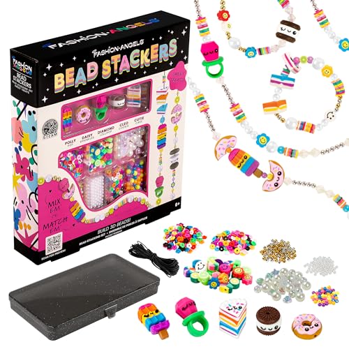 CRAYOLA Fashion Angels-Bead Stackers, Set Sweet Treats, Kit für die Herstellung von Ketten und Armbändern, 3D-Charms zum Basteln, Kreative Aktivität für Kinder, ab 8 Jahren, F13237 von Fashion Angels