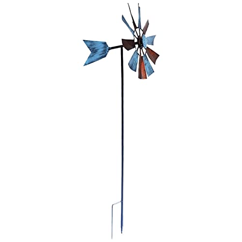 FashionCha Windspiel Als Großes Windrad Und Gartenstecker Eine Dekorative Metallskulptur Als Aus Eisen für Beeindruckende Farbeffekte Im Wind, B von FashionCha