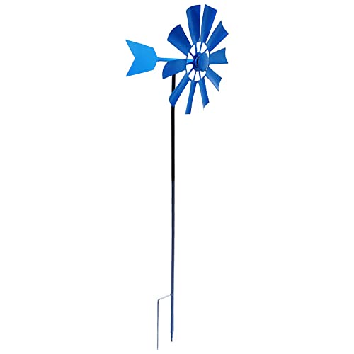FashionCha Windspiel Als Großes Windrad Und Gartenstecker Eine Dekorative Metallskulptur Als Aus Eisen für Beeindruckende Farbeffekte Im Wind, Blau von FashionCha