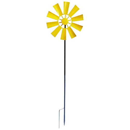 FashionCha Windspiel Als Großes Windrad Und Gartenstecker Eine Dekorative Metallskulptur Als Aus Eisen für Beeindruckende Farbeffekte Im Wind, GELB von FashionCha