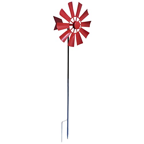 FashionCha Windspiel Als Großes Windrad Und Gartenstecker Eine Dekorative Metallskulptur Als Aus Eisen für Beeindruckende Farbeffekte Im Wind, ROT von FashionCha