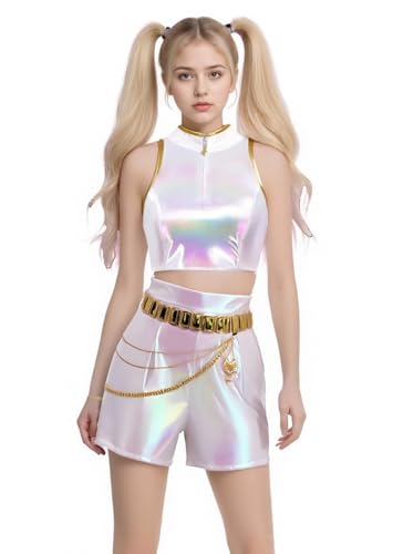 Fashionjoy Dämonenjäger-Kostüm für Damen, Rumi Mira Zoey, Cosplay, Halloween, Performance, Deluxe-Anzug, Größe XL von Fashionjoy