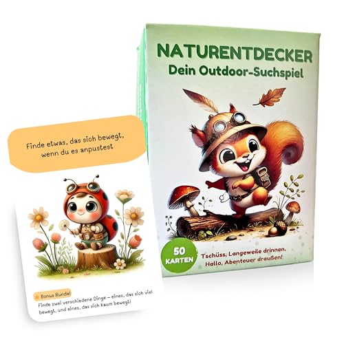 fasonak Naturentdecker – Outdoor-Suchspiel für Kinder ab 4 Jahren, 50 Suchkarten & Bonusaufgaben, Montessori-inspirierte Schatzsuche & Lernspiel fasonak Naturentdecker – Outdoor-Suchspiel für Kinder ab 4 Jahren, 50 Suchkarten & Bonusaufgaben, Montessori-inspirierte Schatzsuche & Lernspiel von Fasonak