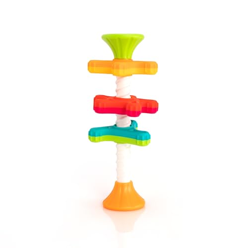 Fat Brain MinniSpinny Spinning Toy, Stacking Toy for Babies, Sensory Toy, Colourful Development Toy, the First Ever Twirling Toy, Educational Toy for Girls and Boys 10 Months and Older von Fat Brain Toys