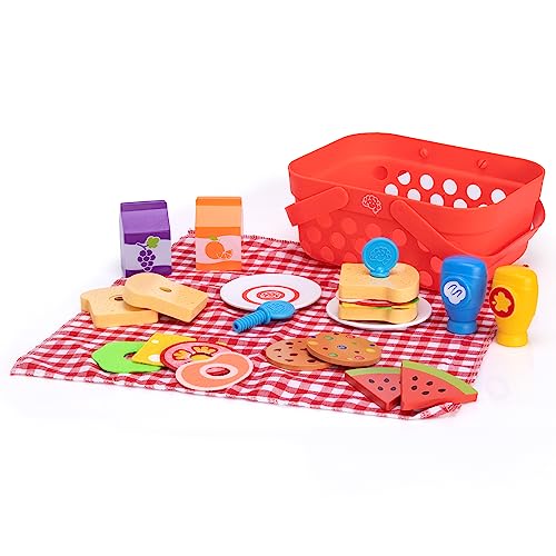 Fat Brain Toys Pretendables Picknickkorb-Set - Picknickkorb & Decke mit Holzspielzeug Lebensmittel & Zubehör - pädagogische Spielküche - langlebiges Spielzeug Lebensmittel-Set für +3 Jahre alt Fat Brain Toys Pretendables Picknickkorb-Set - Picknickkorb & Decke mit Holzspielzeug Lebensmittel & Zubehör - pädagogische Spielküche - langlebiges Spielzeug Lebensmittel-Set für +3 Jahre alt von Fat Brain Toys