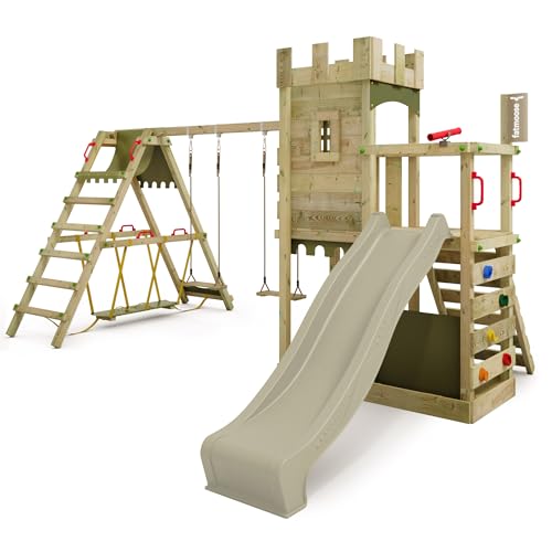 FATMOOSE Spielturm Ritterburg BoldBaron Boost XXL mit SurfSwing, Schaukel & salbeigrüner Rutsche, Outdoor Kinder Kletterturm mit Sandkasten Leiter & Spiel-Zubehör für den Garten FATMOOSE Spielturm Ritterburg BoldBaron Boost XXL mit SurfSwing, Schaukel & salbeigrüner Rutsche, Outdoor Kinder Kletterturm mit Sandkasten Leiter & Spiel-Zubehör für den Garten von Fatmoose