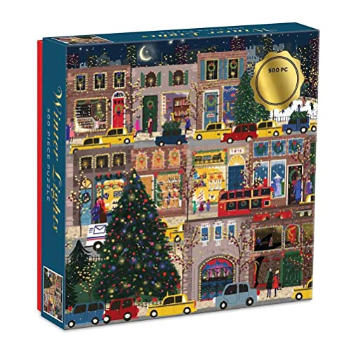 500 Stück Weihnachtsstraße Winter Nacht Puzzles Pädagogische Familie Spiel Dekorationen Geschenk für Kinder Teen Erwachsene (A) von Fauitay