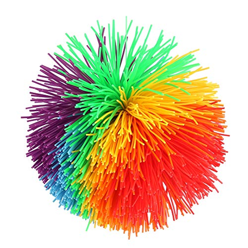 Wuschelball, Koosh-Ball, Stressabbau Spielzeug, Wuschelball Zum Stressabbau Regenbogen Pom Ball Aktives Spielzeug Regenbogen Flauschige Jonglierball sensorische Stress Spielzeug von Fauitay
