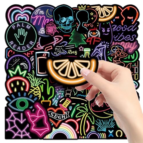 Neon Aufkleber 50 Stück,Wasserdicht Aesthetic Vintage Neon Aufkleber Set,Graffiti Aufkleber für Laptop Gepäck Auto Wasserflasche Skateboard Computer Fahrrad Gitarre,Sticker Aesthetic Neon Aufkleber 50 Stück,Wasserdicht Aesthetic Vintage Neon Aufkleber Set,Graffiti Aufkleber für Laptop Gepäck Auto Wasserflasche Skateboard Computer Fahrrad Gitarre,Sticker Aesthetic von Favson