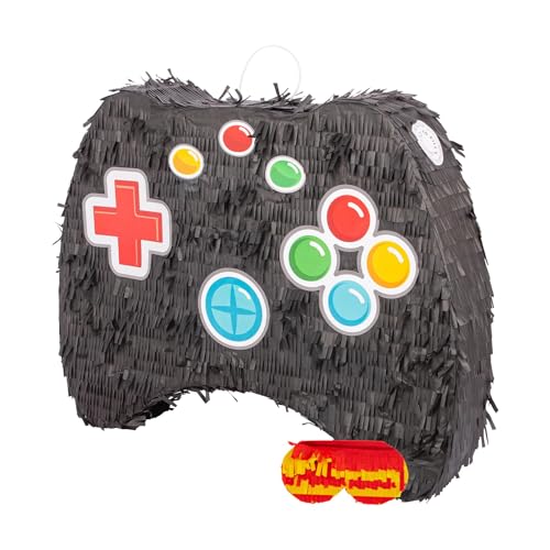 Fax Potato Game Controller Pinata & Blindfold Set - Mexican Kids Girls Boys Birthday Large Party Parties Games Decorations Kit - W50cm x D10cm x H41cm von Fax Potato
