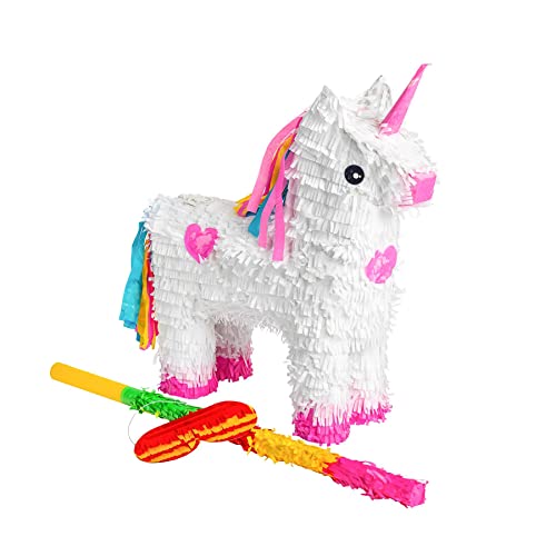 Fax Potato Unicorn Cardboard Pinata, Stick and Blindfold Set - 3pc - Rainbow Stick - Fill Your Own Kids Large Party Accessory Decoration - W43cm x D13cm x H55cm Fax Potato Unicorn Cardboard Pinata, Stick and Blindfold Set - 3pc - Rainbow Stick - Fill Your Own Kids Large Party Accessory Decoration - W43cm x D13cm x H55cm von Fax Potato