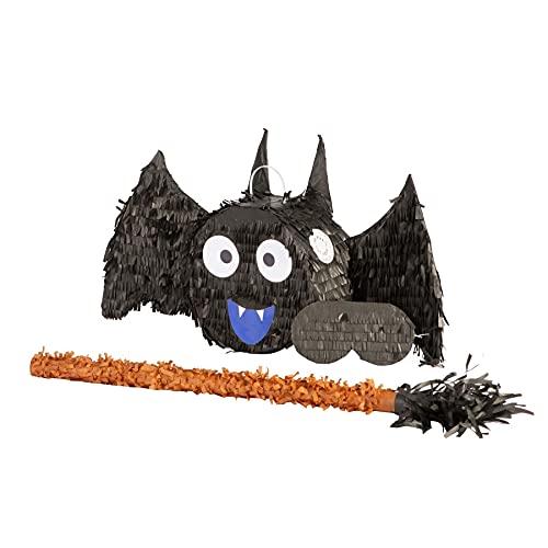 Fax Potato - Pinatas Halloween Fledermaus -Karton Pinata, Stick Und Augenbinde - W56cm X D10.5cm X H30cm - Schwarz Fax Potato - Pinatas Halloween Fledermaus -Karton Pinata, Stick Und Augenbinde - W56cm X D10.5cm X H30cm - Schwarz von Fax Potato