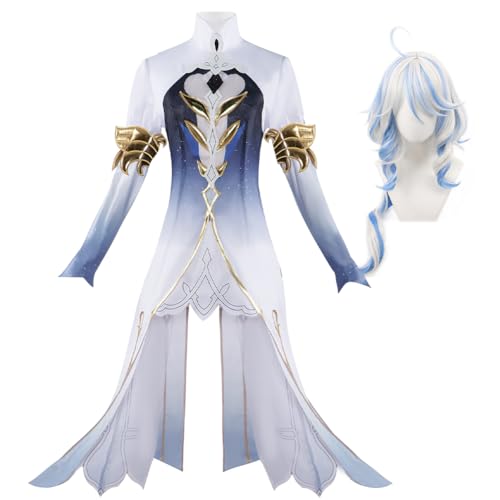 Focalors Furina Suigami Game Peripherals Furina Outfits Comic Con Anime Party Kleid cosplay Volles Kostüm + Perücke Set Mode Anime Charaktere Same Style Role Play Fan Geschenk von Fayeeda