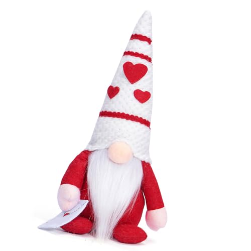 Fazvncv Romantics Zwerge Plüschpuppen mit Herzhut schwedische skandinavische Tomtes Figur Valentinstag Ausdruck Liebe von Fazvncv