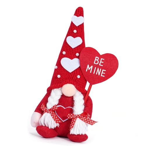 Fazvncv Romantics Zwerge Plüschpuppen mit Herzhut schwedische skandinavische Tomtes Figur Valentinstag Ausdruck Liebe von Fazvncv