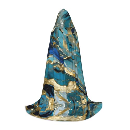 Fbghhty Azurit Blaugrün und Folie, Gold, Öl-Marmor-Muster, Druck, Unisex, Kapuzenumhang, Halloween, Cosplay, Karneval, bequemer Umhang für Teenager-Partys Fbghhty Azurit Blaugrün und Folie, Gold, Öl-Marmor-Muster, Druck, Unisex, Kapuzenumhang, Halloween, Cosplay, Karneval, bequemer Umhang für Teenager-Partys von Fbghhty