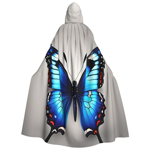 Fbghhty Blauer Schmetterlingsaufdruck Kapuzenumhang Mittelalter Halloween-Kostüm Erwachsene Männer Frauen Karneval Partys Cosplay Fbghhty Blauer Schmetterlingsaufdruck Kapuzenumhang Mittelalter Halloween-Kostüm Erwachsene Männer Frauen Karneval Partys Cosplay von Fbghhty