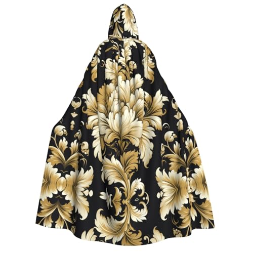 Fbghhty Damastmuster Druck Kapuzenumhang Mittelalter Halloween Kostüm Erwachsene Männer Frauen Karneval Partys Cosplay Fbghhty Damastmuster Druck Kapuzenumhang Mittelalter Halloween Kostüm Erwachsene Männer Frauen Karneval Partys Cosplay von Fbghhty