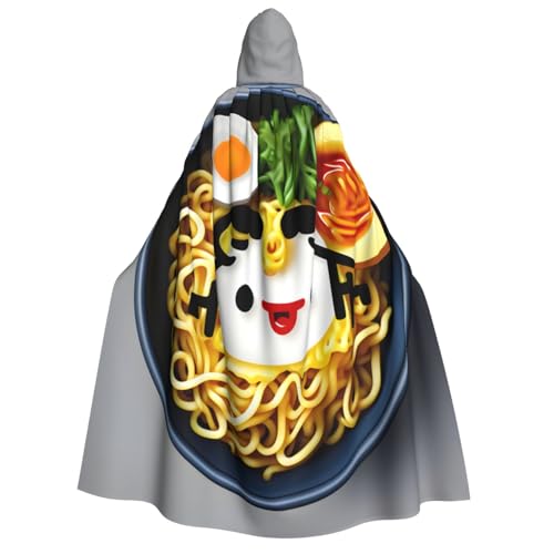 Fbghhty Eierbecher, Nudeln, Ramen-Druck, Kapuzenumhang, mittelalterliches Halloween-Kostüm, Erwachsene, Herren, Damen, Karneval, Partys, Cosplay von Fbghhty