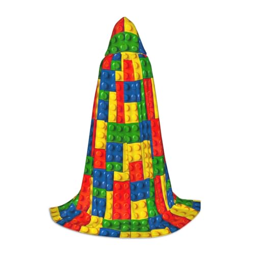 Fbghhty Farbenfroher Ziegeldruck, Unisex, Kapuzenumhang, Halloween, Cosplay, Karneval, bequemer Umhang für Teenager-Partys von Fbghhty