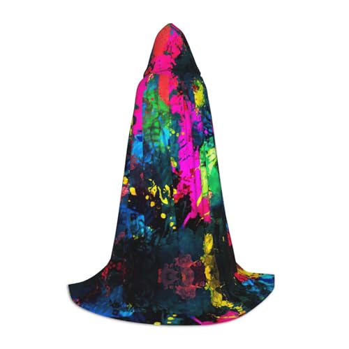 Fbghhty Farbenfroher abstrakter Malerei-Druck, Unisex, Kapuzenumhang, Halloween, Cosplay, Karneval, bequemer Umhang für Teenager-Partys Fbghhty Farbenfroher abstrakter Malerei-Druck, Unisex, Kapuzenumhang, Halloween, Cosplay, Karneval, bequemer Umhang für Teenager-Partys von Fbghhty