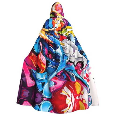 Fbghhty Graffiti-Zeichen-Druck, Kapuzenumhang, Mittelalter-Kostüm, Halloween-Kostüm, Erwachsene, Herren, Damen, Karneval, Partys, Cosplay Fbghhty Graffiti-Zeichen-Druck, Kapuzenumhang, Mittelalter-Kostüm, Halloween-Kostüm, Erwachsene, Herren, Damen, Karneval, Partys, Cosplay von Fbghhty