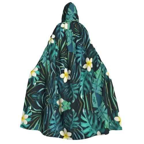 Fbghhty Hawaii-Print Kapuzenumhang Mittelalter Halloween Kostüm Erwachsene Männer Frauen Karneval Partys Cosplay von Fbghhty