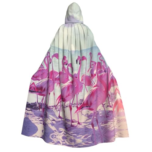 Fbghhty Herde von rosa Flamingos am Strand Druck Kapuzenumhang Mittelalter Halloween-Kostüm Erwachsene Männer Frauen Karneval Partys Cosplay Fbghhty Herde von rosa Flamingos am Strand Druck Kapuzenumhang Mittelalter Halloween-Kostüm Erwachsene Männer Frauen Karneval Partys Cosplay von Fbghhty