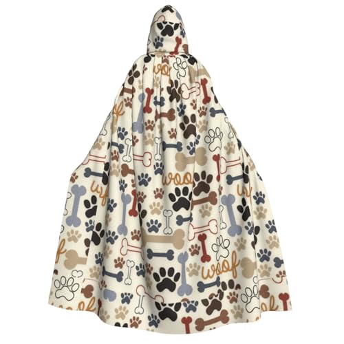 Fbghhty Hundeknochen Pfotenabdruck Kapuzenumhang Mittelalter Halloween Kostüm Erwachsene Männer Frauen Karneval Partys Cosplay Fbghhty Hundeknochen Pfotenabdruck Kapuzenumhang Mittelalter Halloween Kostüm Erwachsene Männer Frauen Karneval Partys Cosplay von Fbghhty