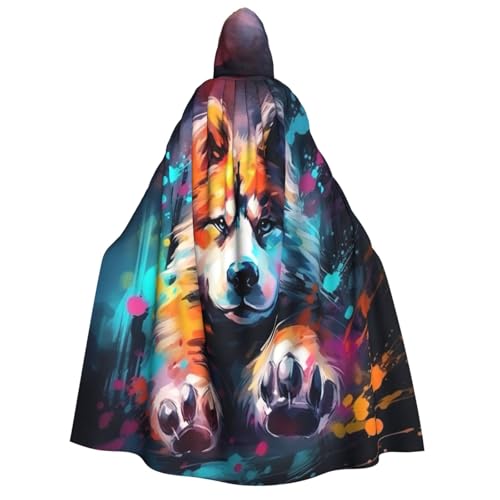 Fbghhty Hundemantel mit Pfotenabdruck, mittelalterliches Halloween-Kostüm, Erwachsene, Herren, Damen, Karneval, Partys, Cosplay von Fbghhty