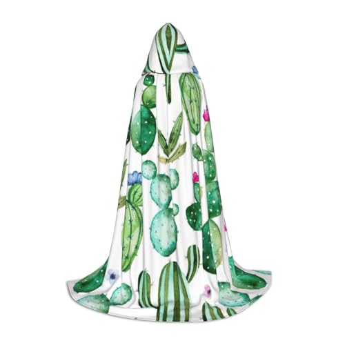 Fbghhty Kaktus-Blumendruck, Unisex, Kapuzenumhang, Halloween, Cosplay, Karneval, bequemer Umhang für Teenager-Partys Fbghhty Kaktus-Blumendruck, Unisex, Kapuzenumhang, Halloween, Cosplay, Karneval, bequemer Umhang für Teenager-Partys von Fbghhty