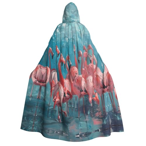 Fbghhty Kapuzenumhang mit Flamingo-Druck, Mittelalter-Kostüm, für Erwachsene, Herren, Damen, Karneval, Partys, Cosplay Fbghhty Kapuzenumhang mit Flamingo-Druck, Mittelalter-Kostüm, für Erwachsene, Herren, Damen, Karneval, Partys, Cosplay von Fbghhty