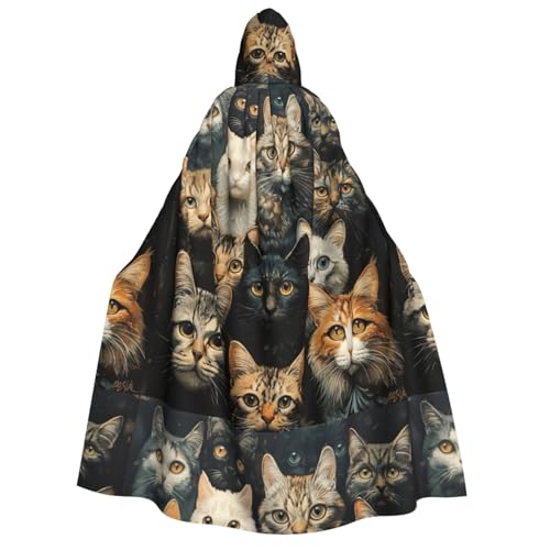 Fbghhty Kapuzenumhang mit Katzendruck, mittelalterliches Halloween-Kostüm, Erwachsene, Herren, Damen, Karneval, Partys, Cosplay Fbghhty Kapuzenumhang mit Katzendruck, mittelalterliches Halloween-Kostüm, Erwachsene, Herren, Damen, Karneval, Partys, Cosplay von Fbghhty